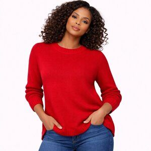 Vintage Norton Women’s Red Knit Pullover Sweater | Crewneck Long Sleeve | Size 2